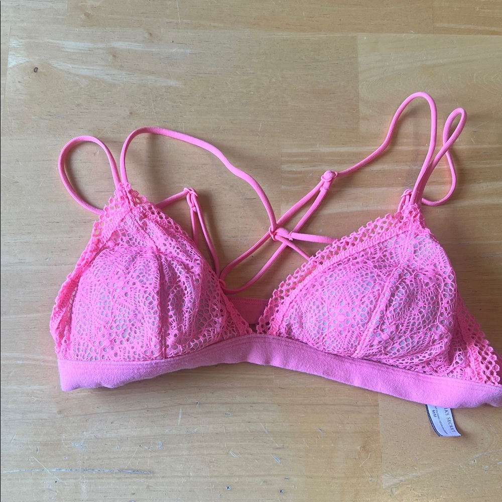 Victoria's Secret Vibrant Pink Lace Bralette